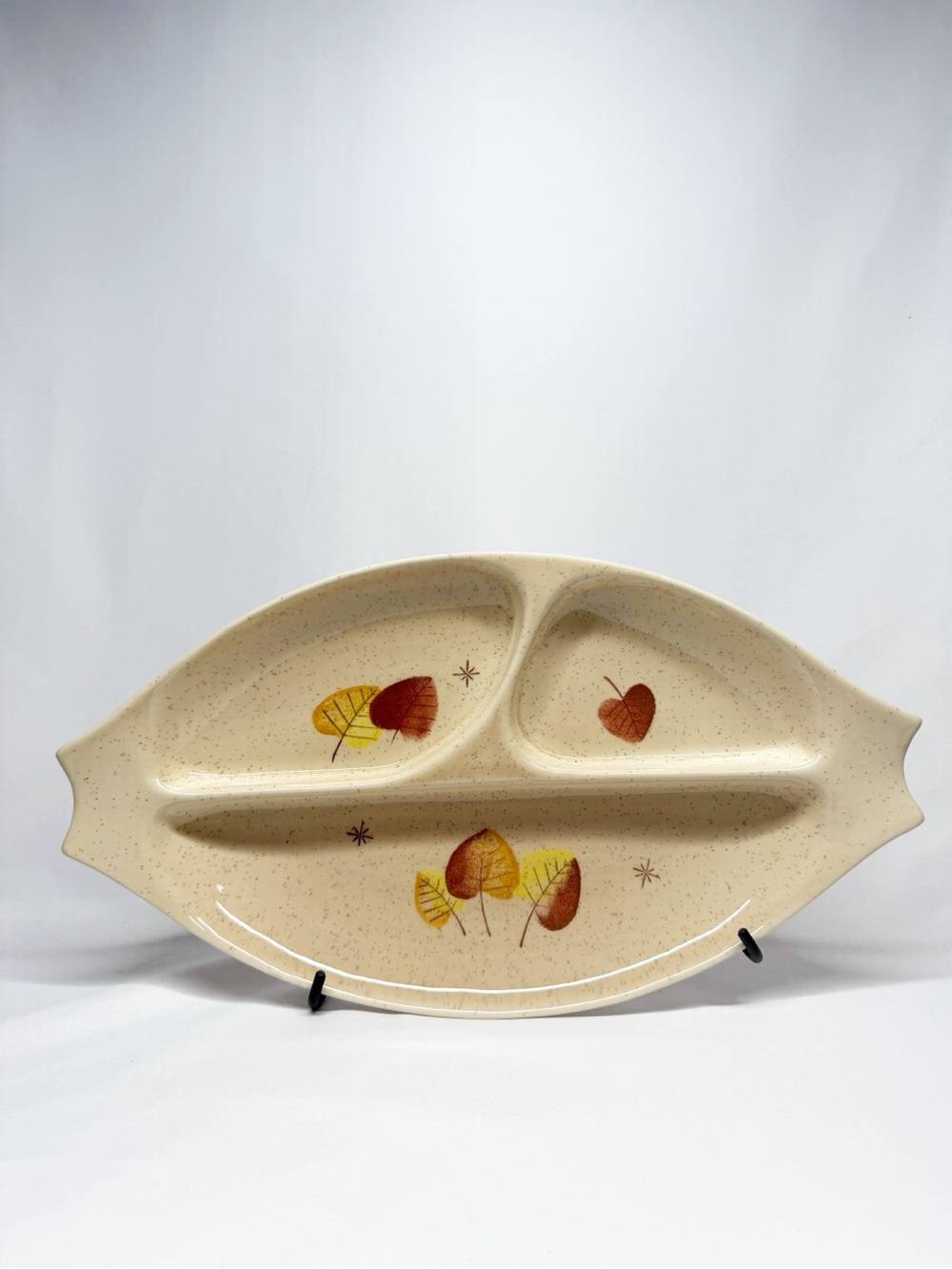 Vintage MCM Vernon Ware Sherwood Leaf Relish Tray